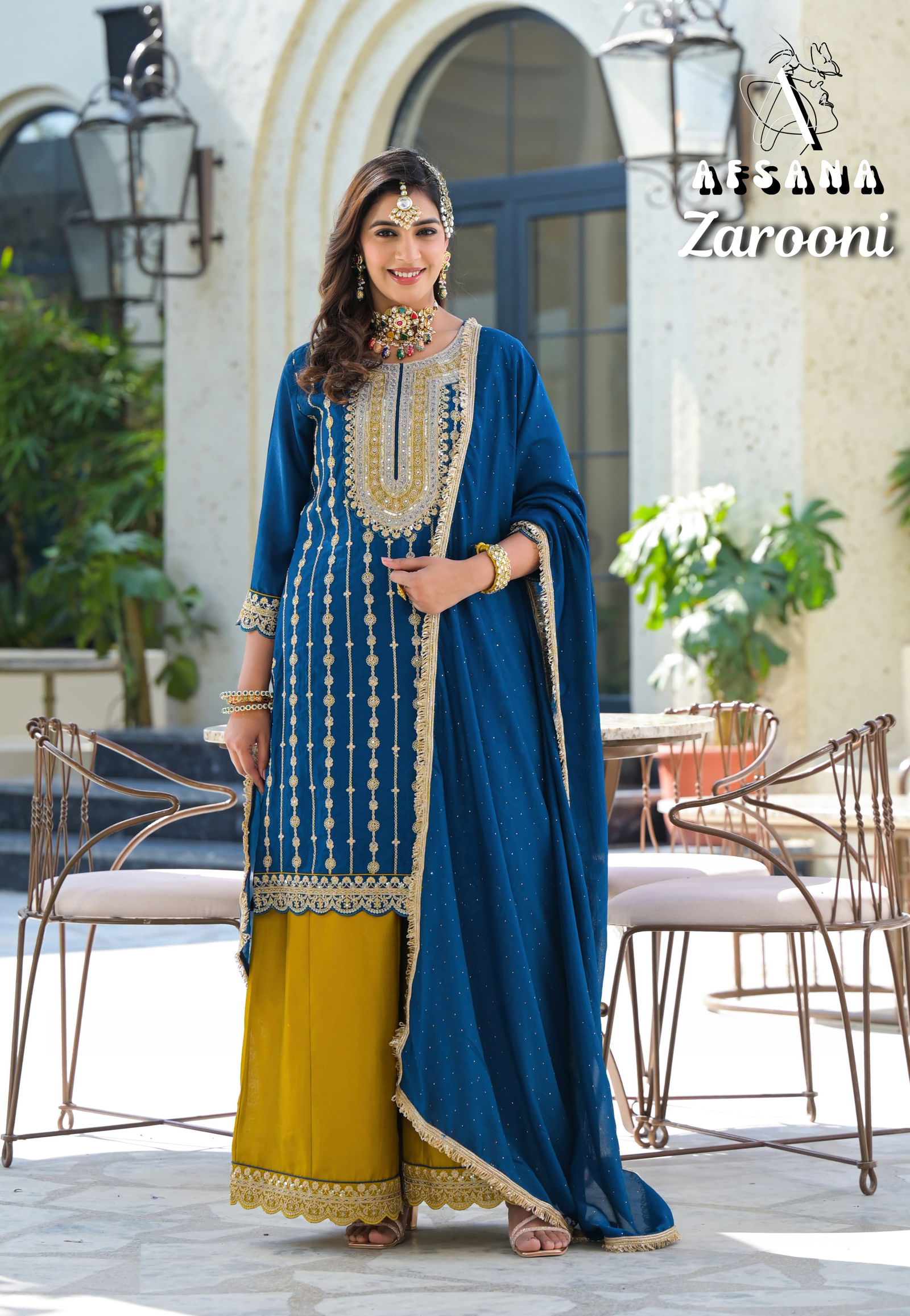 Zarooni By Afsana Blooming Vichitra Embroidery Readymade Suits Orders In India